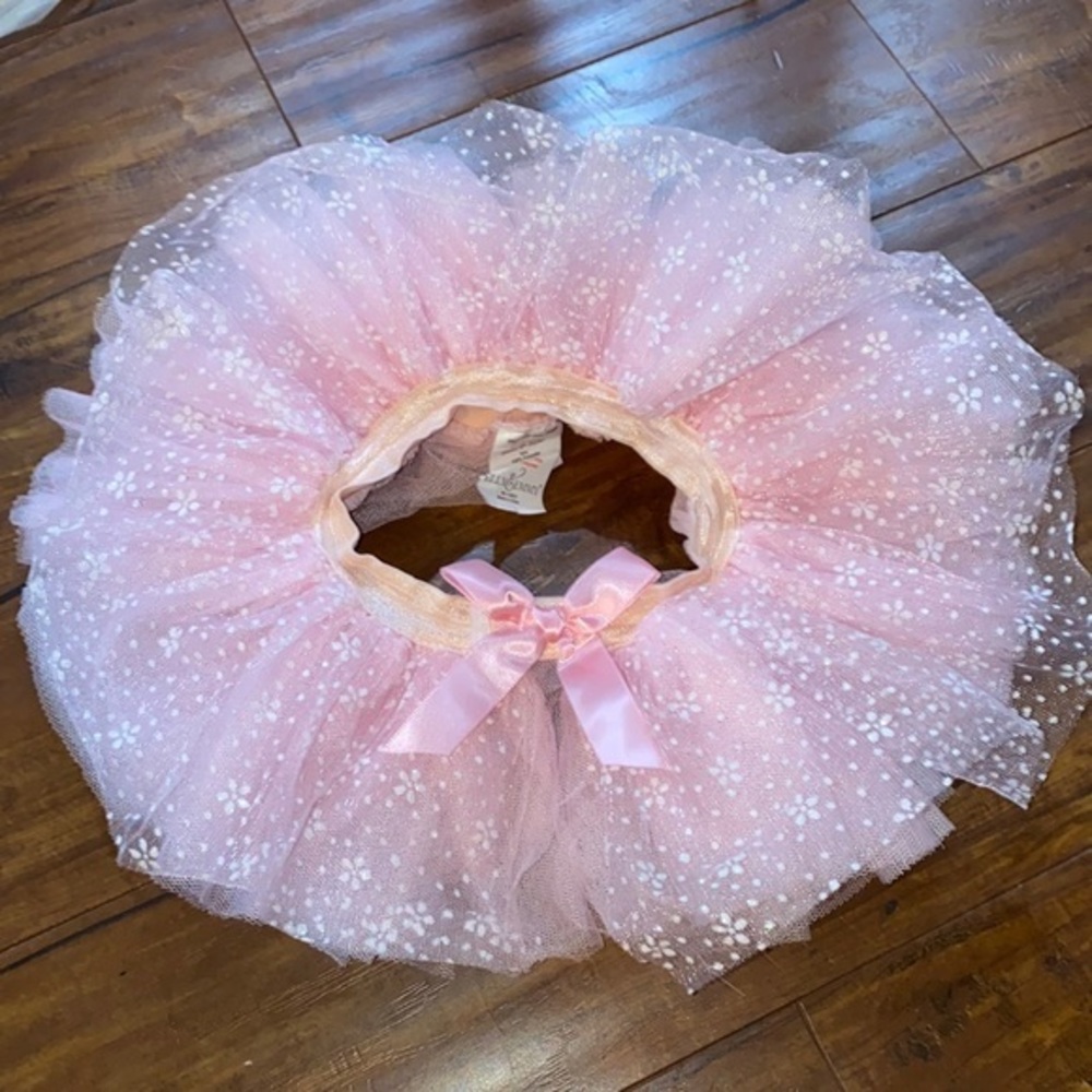 Elly & Emmy Pink Glitter Floral Tulle Tutu Skirt 0-12 Months Ballet
